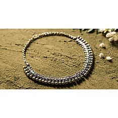 धरा ✽ Antique Finish White Metal ✽ Necklace { 45 }